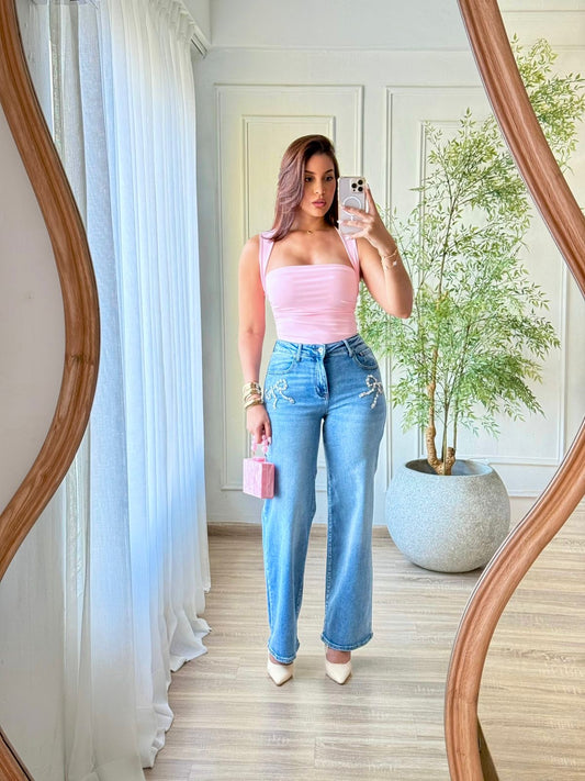 Crystal Bow Jeans