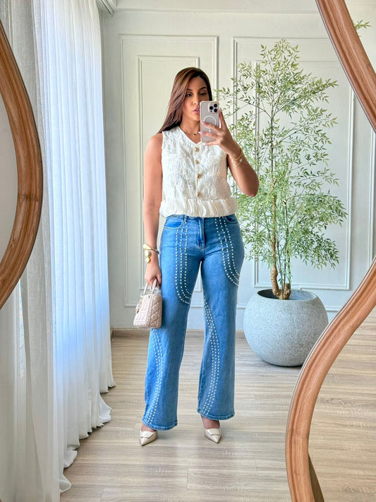 Elena Embroidered Top